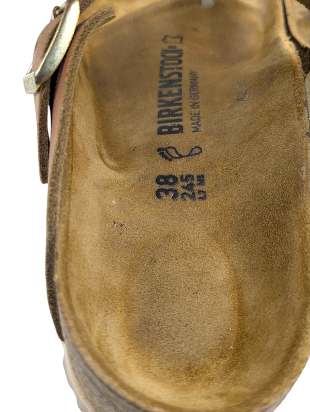 Birkenstock Gizeh Washed Metallic Orange Leather Sandals EU 38 US L7 M5 S4095 - Picture 11 of 12